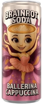 Brainrot Soda, gazirano piće breskva-marakuja, Ballerina Cappuccina, 250ml