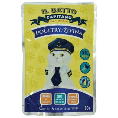 HRANA ZA MAČKE ŽIVINA/DŽIGERICA CAPITANO 80G