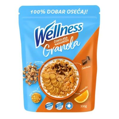 WELLNESS GRANOLA ČOKOLADA I NARANDŽA 60 G
